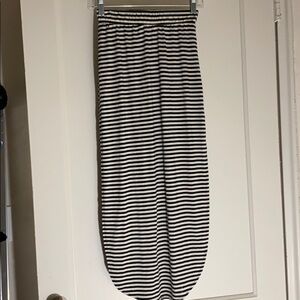 Painted thread striped maxi skirt with slits